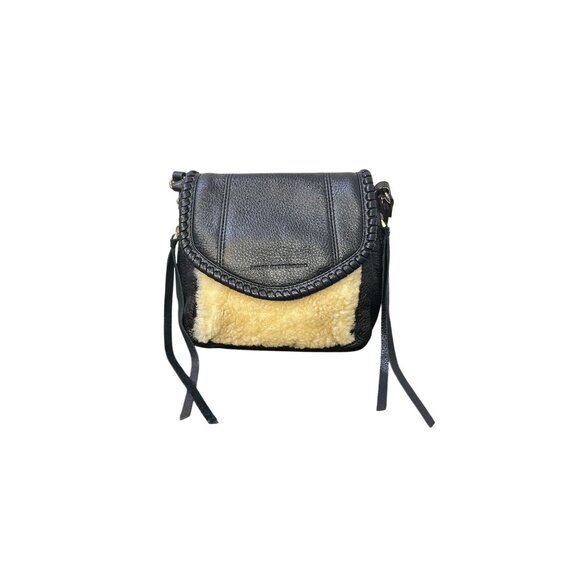 Aimee Kestenberg Black Leather & Wool Crossbody Bag - Picture 3 of 8
